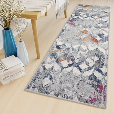 Tapiso Lazur Tapijt Loper Grijs Woonkamer Hal Vloerkleed Maat- 70x100