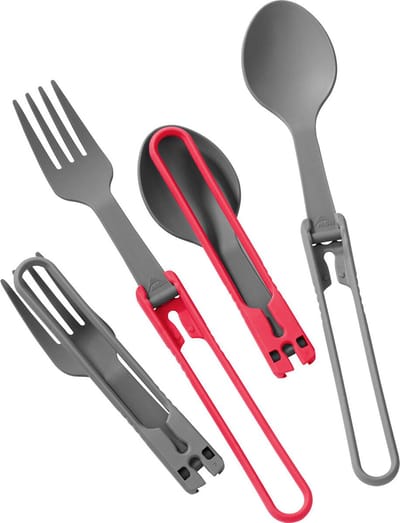 MSR - Folding Utensils 4-Pack - rood/grijs - kookaccessoires - lepel & vork