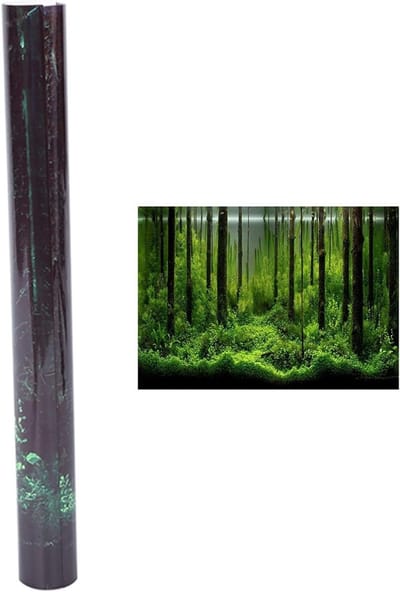 MK Stoer -Achtergrond Papier - PVC Zelfklevende Dubbelzijdige Aquarium Achtergrond - Onderwater Bos - Geschikt voor 61x30cm Tank - Decoratie voor Aquarium