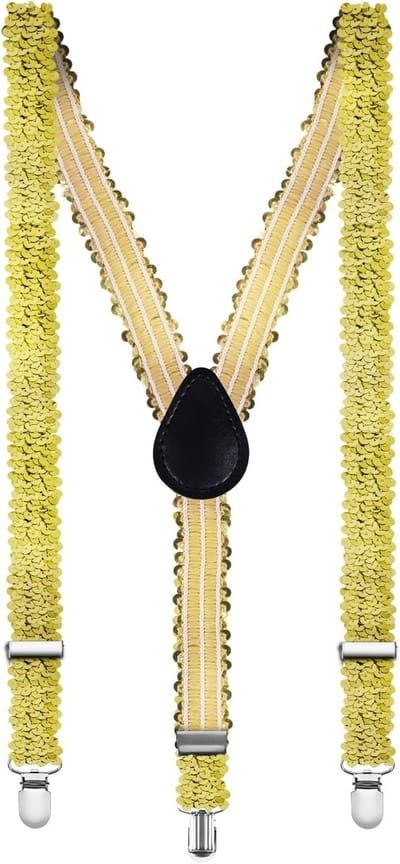 Verstelbare Y-Back Sequin Suspender voor Mannen en Vrouwen - Feestelijke Kostuumaccessoires voor Carnaval en Party's