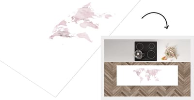 Keukenloper - Loper keuken - Wereldkaart - Marmer - Luxe - 150x50 cm - Keukenloper vinyl
