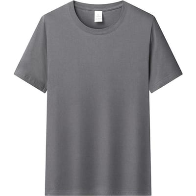 Zomer heren T-shirt puur katoen effen kleur casual ronde hals top ademend los dun T-shirt korte mouwen paar XL