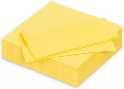 100 x Papieren tafel servetten 33cm 1 Laag Ecolabel Geel Milieuvriendelijk biologisch gerecyclede bbq | picknick | feest |