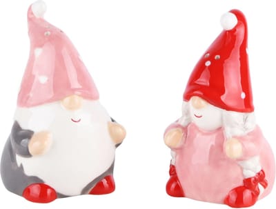 Dekoratief | Duo peper/zout gnoompjes, keramiek, 6x6x9cm | A220402