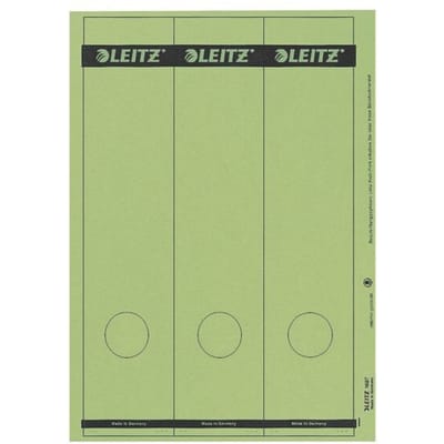 LEITZ® rugetiketten lang, via pc beletterbaar, rugbreedte 80 mm, zelfklevend 75 st., groen