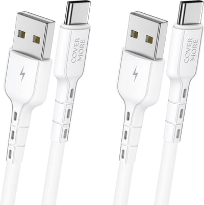 Usb C naar usb A kabel - Oplaadkabel - Laadkabel - Voor opladen smartphone, ereader, tablet, speaker, koptelefoon, powerbank met usb C stekker - 1m - 2 stuks - Wit