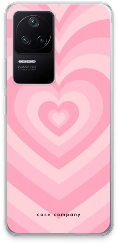 Case Company® - Hoesje geschikt voor Xiaomi Poco F4 hoesje - Hart Roos - Soft Cover Telefoonhoesje - Bescherming aan alle Kanten en Schermrand