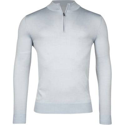 Thomas Maine Trui Merino Half Zip Single Knit Licht Blauw Melange / male