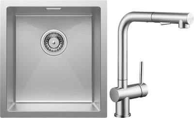 CECIPA max Spoelbak Keuken 40x44CM - Spoelbakken Keuken Met Keukenkraan met Uittrekbare Uitloop - Wasbak Keuken - Enkele Spoelbak - Spoelbakken met afdruip - RVS