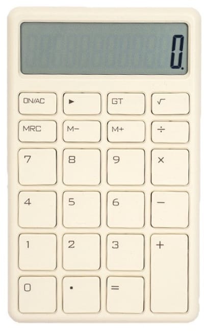 Beige Zak- en Bureauled Calculator - Heldere LCD - Dubbele Voeding - Voor Kantoor en Hoger Onderwijs