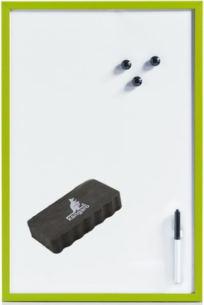 Magnetisch whiteboard/memobord met marker/wisser/magneten - 40 x 60 cm - groen