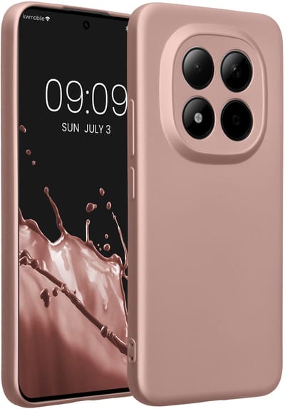 kwmobile metallic telefoonhoesje van TPU - geschikt voor Xiaomi Redmi Note 15 Pro+ 5G / Poco M8 Pro 5G - Flexible case voor smartphone - In metallic roségoud