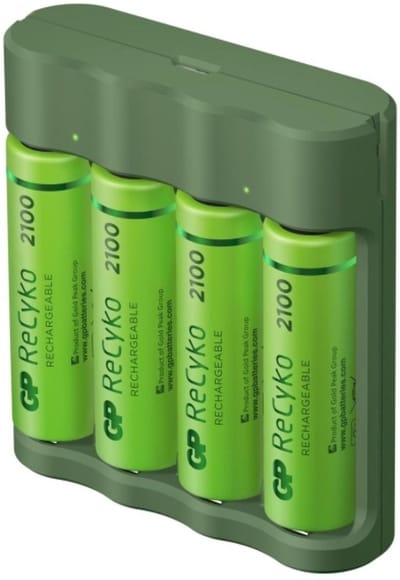 GP ReCyko Batterijlader - (USB) B421 4-slot incl. 4 x AA 2100 mAh - Oplaadbare batterijen - Batterij oplader