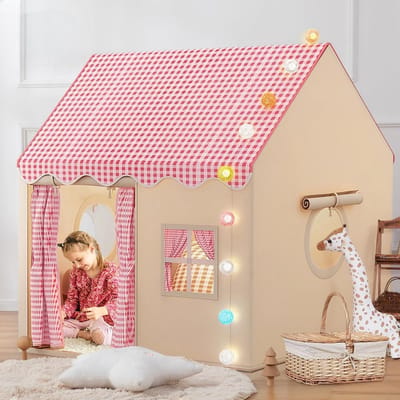 Dutchers® Speeltent - Kindertent - Speelhuis - Tipitent - Speelhuisje - Tent - Binnentent - Zonder verlichting - Roze