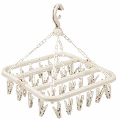 VHV Sokkendroger - Droogrek - 32 Knijpers - Sokken Hanger - Wasrek Sokken - Wasrek - Droogrek - Carrousel - Droogcarrousel - Washanger - Sokkendroogrek - Wit