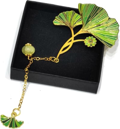 Groene Ginkgo Blad Boekenleggers voor Lezers - Leuke en Stijlvolle Cadeaus voor Boekenliefhebbers en Leraren - Duurzame Metaal Boekenleggers