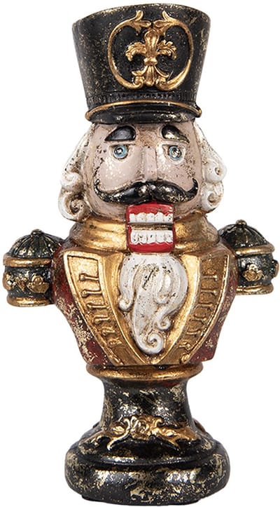 Clayre & Eef Kerstdecoratie Beeld Notenkraker 9x6x15 cm Rood Kunststof
