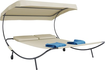 Tweepersoons ligstoel Tuinligstoel Tweepersoons ligstoel Ligstoel 2-persoons dak Bindox
