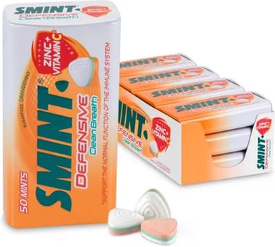 Smint Defensive Orange - Frismakers - Suikervrij - 1x12stuks