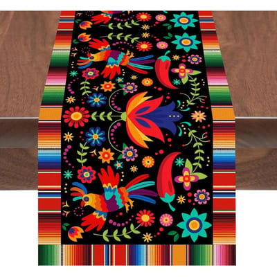 Mexicaanse Fiesta Linnen Tafel Runner Decoraties Cinco De Mayo Dia De Los Muertos Boerderij Keuken Eettafel Runner Feest Decor 150x33cm