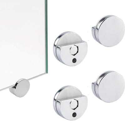 4-delige spiegelmontageset, ronde spiegelclip, glasclip, frameloze glazen wandmontagebeugel