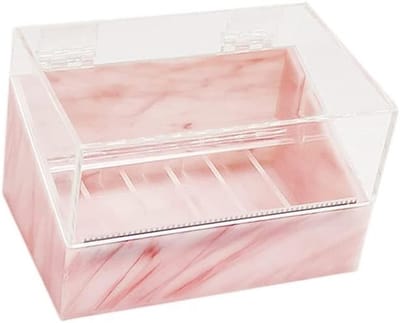 Eyelash Tape Cutter met Opbergdoos en Tape Dispenser - Perfect voor Wimperextensions en Make-up Tools in Roze Marmerstijl