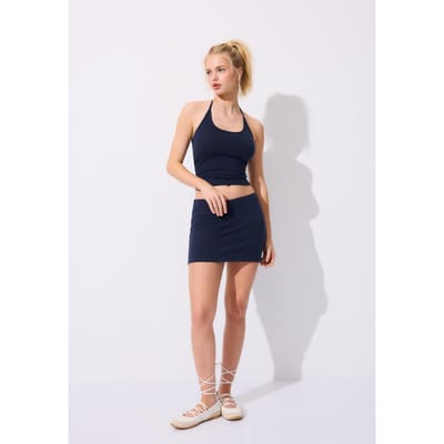 Stradivarius Basis broekrok van tricot  Donkermarine XXS