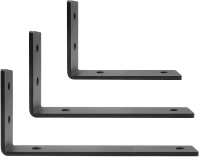 Plankdragers - Wandconsoles Hoeksteunen - Wandplanken Monteren - Gepoedercoat Massief Staal - 245 mm - Zwart