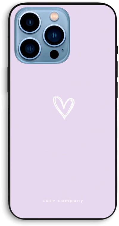 Case Company® - Hoesje geschikt voor iPhone 13 Pro Max hoesje - Klein hartje paars - Biologisch Afbreekbaar Telefoonhoesje - Bescherming alle Kanten en Schermrand