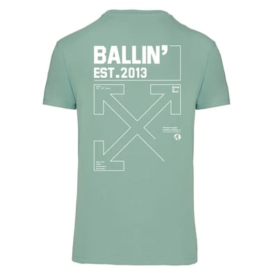 Heren Tee SS met Ballin Est. 2013 Backprint Cross Shirt Print - Groen - Maat XXL