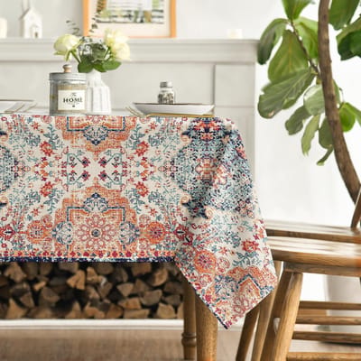 Dailygoods - Boho Vintage Geometrie Tafelkleed 140x180 cm - Vlekbescherming voor Keuken Decoratie