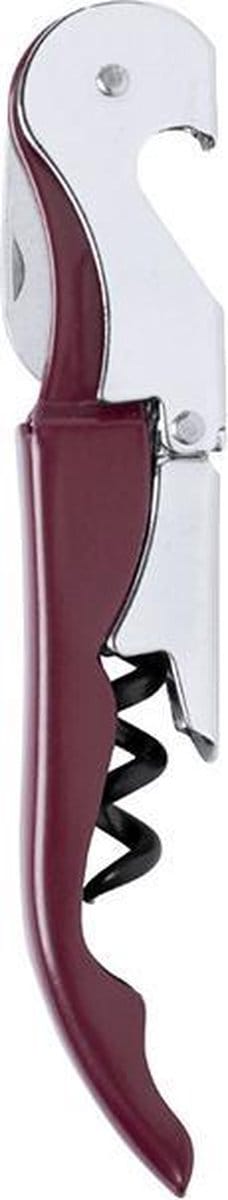 Premium Kurkentrekker / Kelnersmes van RVS en Kunststof | Wijnopener | Wijn Opener | Kelners Mes | Flesopener | Bier Opener | Kelnermessen | Kurkentrekkers | bordeaux rood