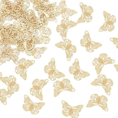 Dailygoods - 60 Stuks Vlinder Filigraan Bedels voor Sieraden Maken