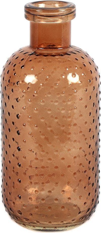 Countryfield Bloemenvaas Cactus Dots - lichtbruin transparant - glas - 11 x 24 cm