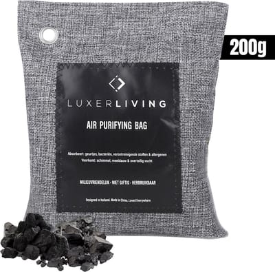 LuxerLiving geurvreter - Natuurlijke luchtreiniger - Milieuvriendelijk - Vochtvreter huis en schoenen - Luchtverfrisser auto - 1x 200 gram