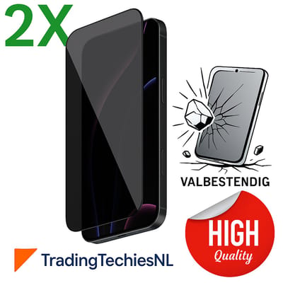 Privacy Screenprotector iPhone 16 Plus – 2 Stuks Duo Pack – Anti-Spy Beschermfolie, 9H Gehard Glas, Anti-Glare, Krasbestendig, Case-Friendly