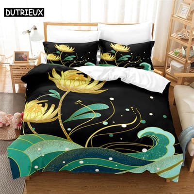 3 STUKS Lotus Beddengoed Sets Huis Beddengoed Super King Dekbedovertrek Kussensloop Dekbed Textiel Beddengoedset Dekbedovertrek King Size EU single(135x200cm)&set beige