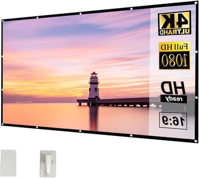 Projectiescherm - Draagbaar scherm - Thuisbioscoop creëren - Reflecterende glasvezel - 120 inch - Wit