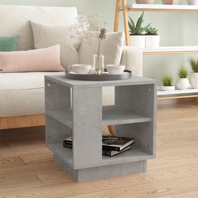 vidaXL - Salontafel - 40x40x43 - cm - bewerkt - hout - betongrijs