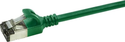 LogiLink CQ9015S RJ45 Netwerkkabel, patchkabel CAT 6A U/FTP 0.30 m Groen Extreem dun, Vlambestendig, Flexibel, Folie afscherming, Halogeenvrij, Snagless,