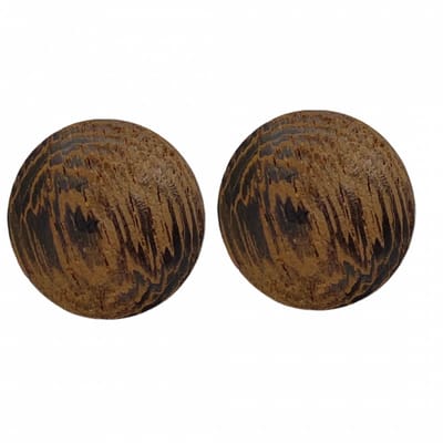 Clip oorbellen -hout -bruin- 3 cm- geen gaatje- Charme Bijoux
