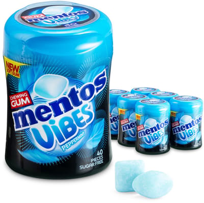 Mentos Gum Vibes Peppermint - Kauwgom - Suikervrij - 6x40stuks