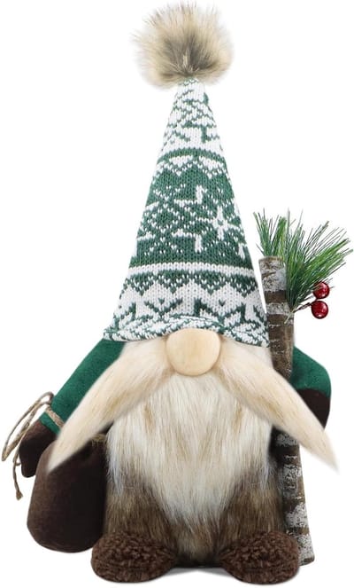 Handgemaakte kerstgnomen decoraties voor huis en keuken - Pluche gnome voor feestelijke versiering en cadeau-ideeën in cyan