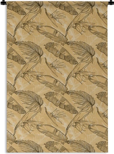 Wandkleed - Wanddoek - Bladeren - Zomer - Tropisch - Hawaii - 120x180 cm - Wandtapijt