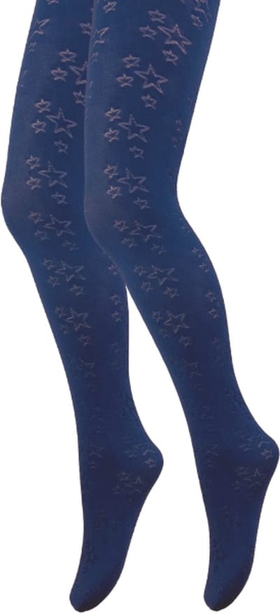 Kinderpanty met sterretjes - 40 Den - Marineblauw - Maat 98/104