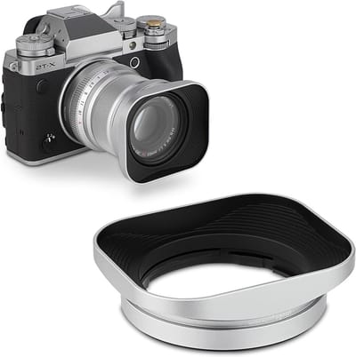 Metaal vierkante lenskap voor Fujifilm XF 50mm F2 R WR lens - Geschikt voor XPro3, XT5, X-T4, X-T30, X-T3, X-E4, X-A5 en X-H2 camera's, bescherming en verbeterde beeldkwaliteit