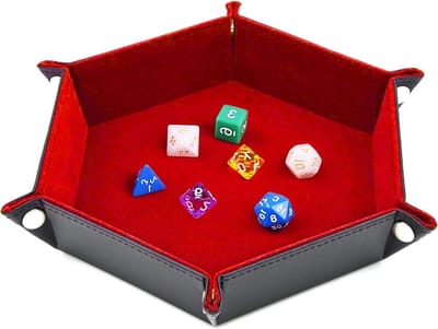 Cube Planken voor Dungeons and Dragons, PU Leer en Fluweel in Bordeau, Perfect voor Gaming en Tafelspellen