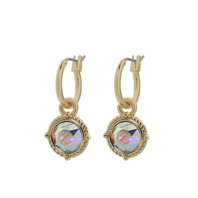 Biba Hang Oorbellen Goud met Swarovski Steentje Crystal AB