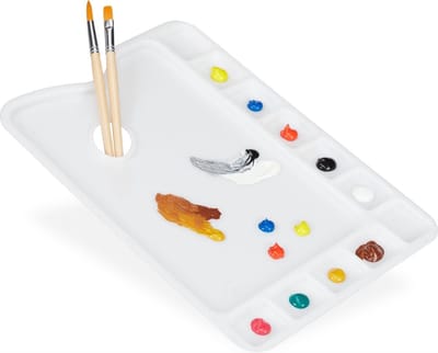 Finnacle - Schilderspalet - Verfpalet - Kunststof - 11 vakjes - Verven - Schilderen - Creatief - Knutselspullen - Wit - Handig palet voor verf