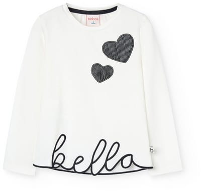 Boboli Stretch Knit T-shirt Met Lange Mouwen Wit 5 Years Meisjes